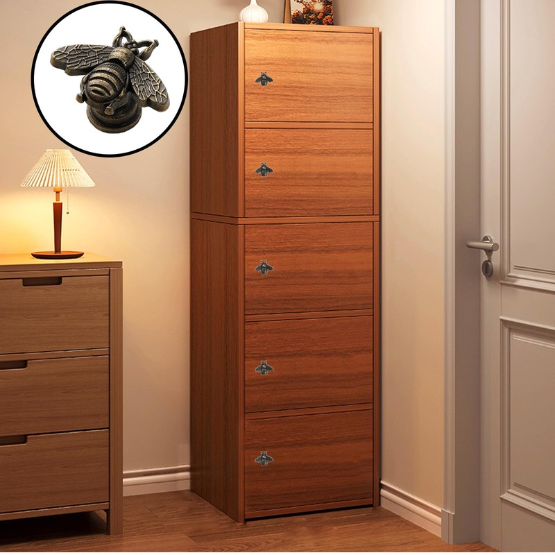 XFJYMXDM 10 PCS Brass Bee Knobs Gold Bee Shape Hardware
