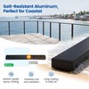 Muzata 8ft Black Aluminum Cable Railing Handrail Rectangular HL10