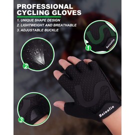 Reinalin Unisex Cycling Gloves, Half-Finger Gloves for Road Bikes & Mountain Bikes, m