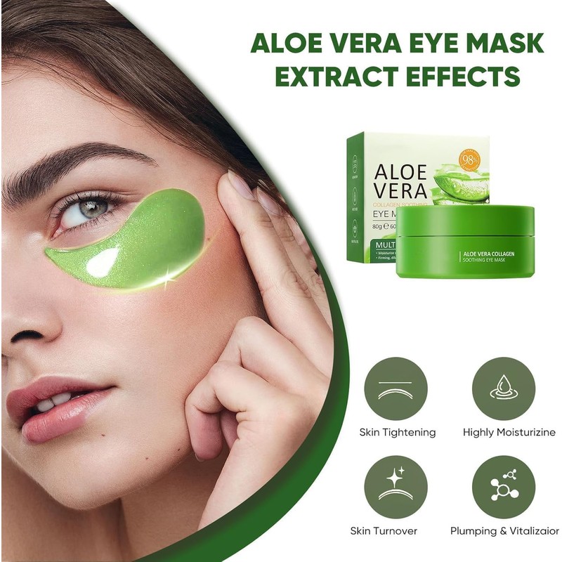 Parches de ojos Aloe Vera 60 Piezas, Parches para las