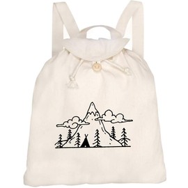 Azeeda 'Tipi Mountain Landscape' Canvas Rucksack/Backpack (RK00009752)