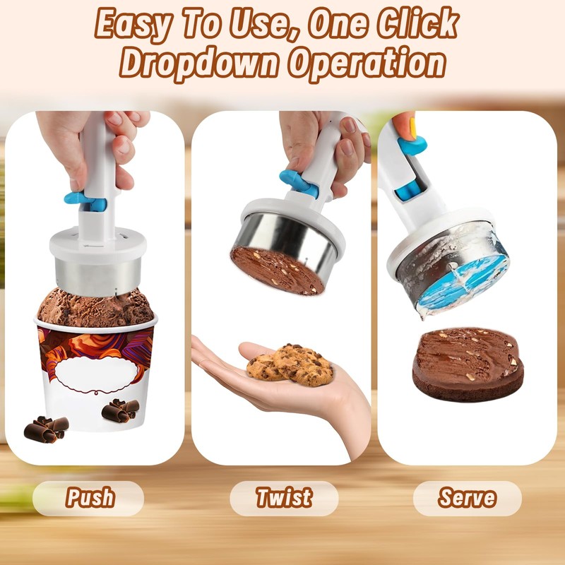 Ice Cream Sandwich Maker Tool, Stainless Steel Ice Cream Cookie