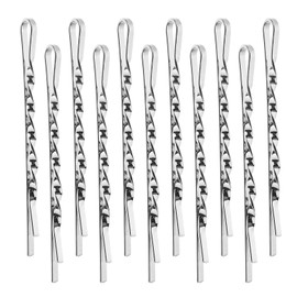 Frcolor Hair Pins, Silver, Set of 12, Bangs Clips, Non-Tracing, Adults, Simple, Hair Clip, Hair Clip, Strong Hold, Wedding, Office Hair Accessory, Women's