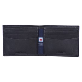 Nautica - portafolios clásica de piel RFID para hombre (disponible en grano liso o guijarro), piel grabado en relieve - Negro, Talla única