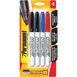 Kittrich Corp Stationary ProMarx Assorted Color Fine Point Permanent Marker (4-Pack) Pack of 12