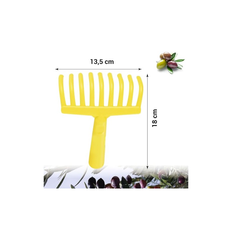 Crisalide - 5 Pieces Olive Rake Comb 9 Teeth Plastic