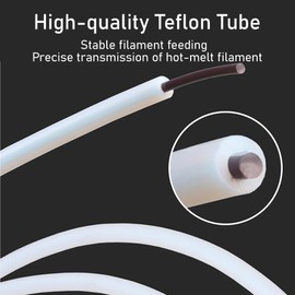 PTFE Teflon Tube 3.0M/9.84ft - 2.5mm ID × 4mm OD with Cutter for 3D Printers, Compatible with Bambu Lab A1/A1Mini/P1P/P1S/X1C and Creality K1/K1 Max/Ender 3V3 3D Printing Accessories (Translucent)