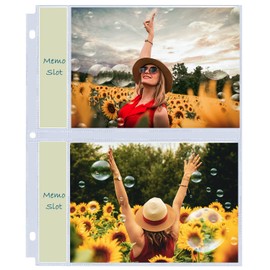30 Pack 5x7" Photo Album Refill Pages for 3 Ring Binder,Ultra-Clear Photo Sleeves Holding 120 Pictures, Double-Sided 2 Pockets Photo Pages, Photo Sheet Protector for Photos and Postcards
