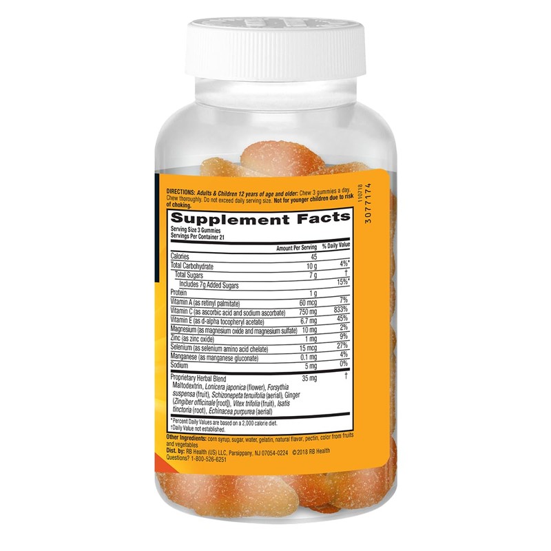 Airborne 750mg Vitamin C Immune Support Supplement Gummies for Adults,