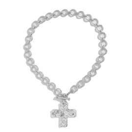 MOEEIJEW Chunky Cross Necklace for Women Heart Necklace Coin Necklace Pendant Charm Necklace OT Toggle Choker Jewelry