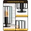GOEBLESON Industrial Small Table Lamp, Small Bedside Lamp with Dimmable