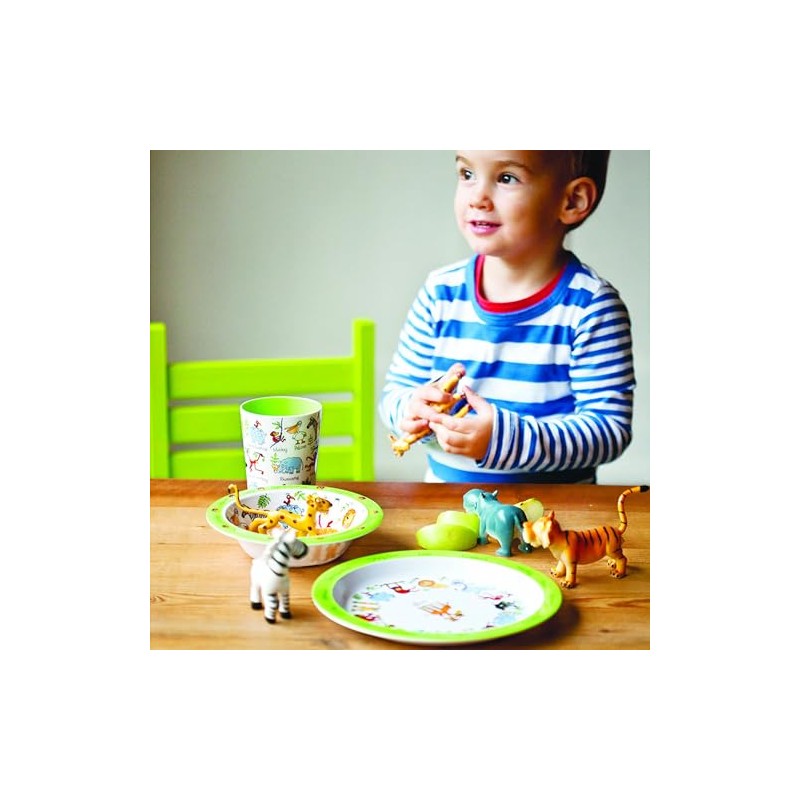 Tyrrell Katz Kids Jungle Printed Plate in Melamine - Dishwasher