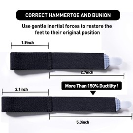 Welnove Broken Toe Splint Elasticity Corrector Braces - Set of 6 Toe Wraps Straightener for Crooked-Hammer-Overlapping-Bent-Claw-Broken to Men & Women