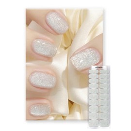 Semi Cured Gel Nail Strips | Built-In Gel Top Coat | UV Light Required | Salon Quality, Easy Application And Removal (Starry Glow)
