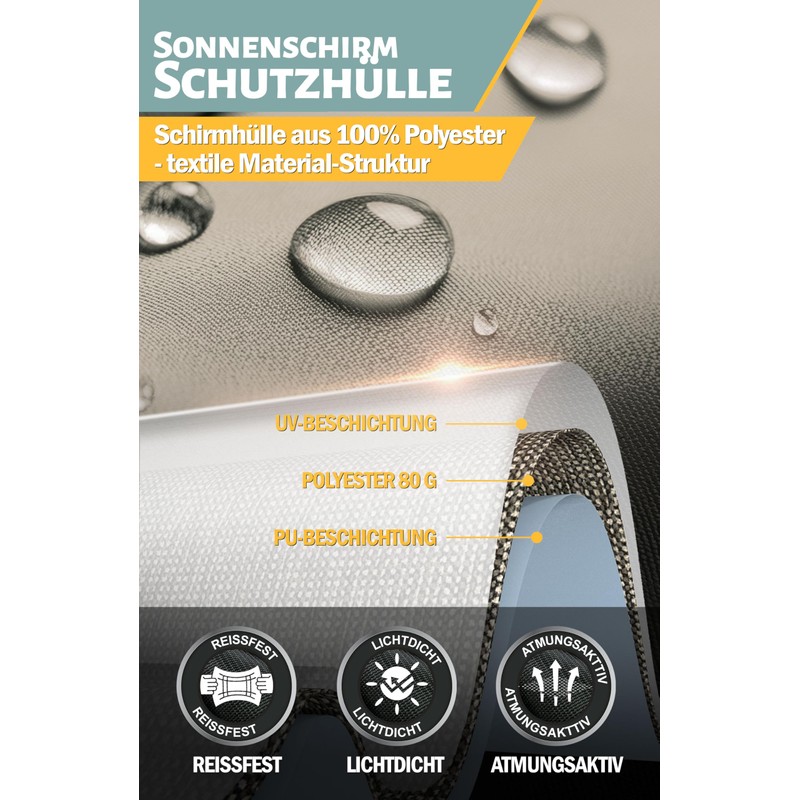 Menz Parasol Protective Cover in Taupe - Polyester Protective Cover