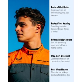 Softvox Motorcycle Ear Plugs for Wind Noise Reduction - 2 Pairs - 25dB - Motorcycle Accessories - Reusable Moto Earplugs, Soft Comfortable Hearing Protection for Motorbike, Touring, Racing, Riding