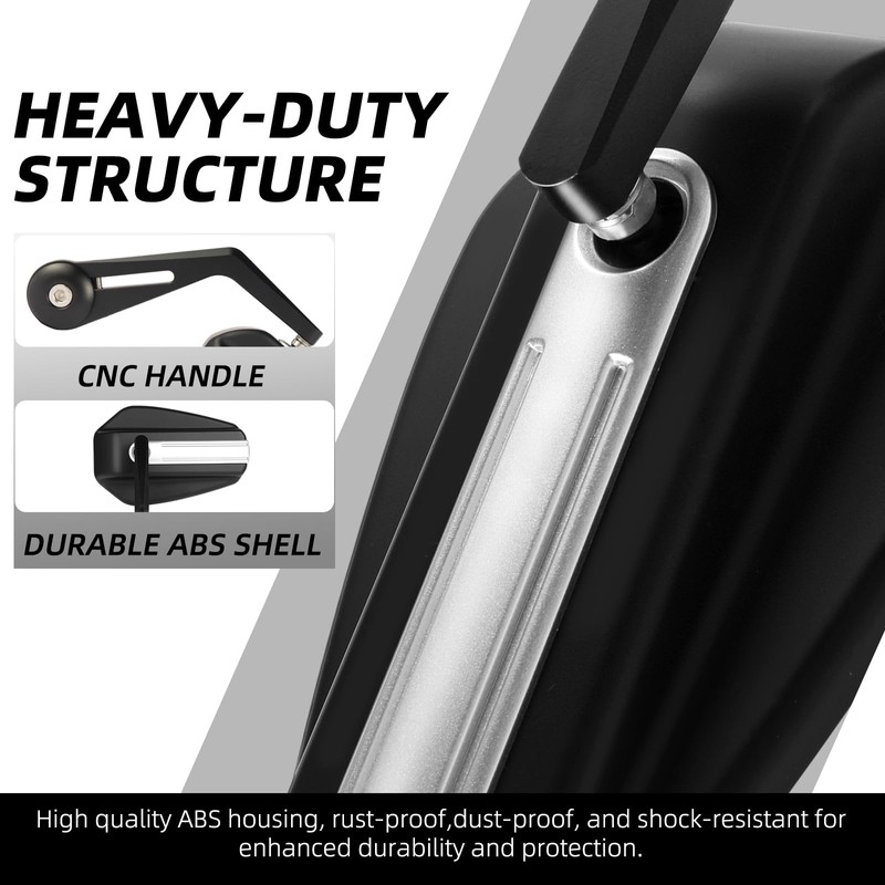 Motorcycle Mirrors for Handlebars - 5" Large 7/8" CNC Bar