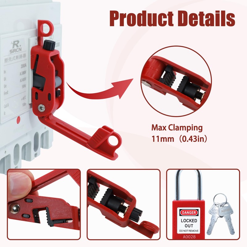 Circuit Breaker Lockout Device for 110-240V Standard Single/Double Toggle Electrical