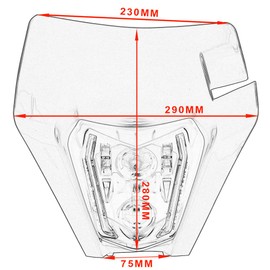 JFG RACING Dirt Bike Headlight,Universal Dirt Bike Front Light Motorcycle Headlight LED Kit for Most Pit Dirt Bike Motorcycle Enduro ATV Scooters(Black)