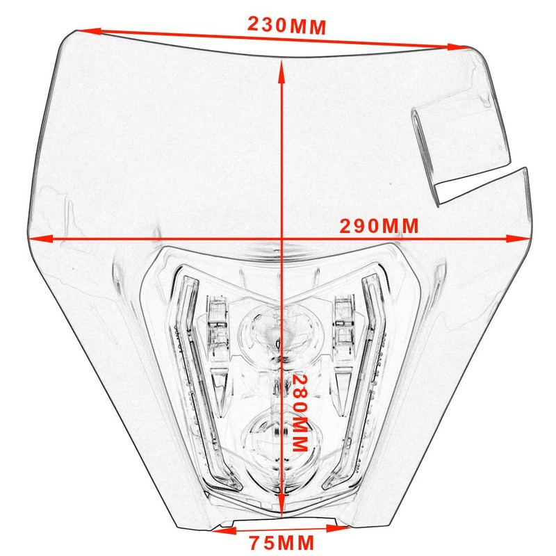 JFG RACING Dirt Bike Headlight,Universal Dirt Bike Front Light Motorcycle