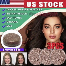 3X Hair Darkening Shampoo Bar Soap Grey Hair Reverse Organic Essence Conditioner