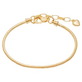 tiggell 5pcs Chain Bracelets Kit Silver Plated Snake Chain with Heart Lobster European Charm Bracelet for Christmas DIY Women Jewelry Findings Bracelet Making (gold)