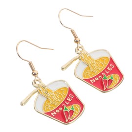 Baluue Cute Noodle Drop Earrings Kawaii Food Dangle Jewelry for Women Fun for Party and Daily Wear Durable Craftsmanship and Eye Catching Design