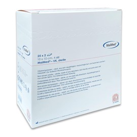 Saxomed Kompressen 10x10 steril - 50 Stück Vlieskompressen Wundauflagen steril - Wundkompressen nicht haftend - Gaze Verbandsmaterial