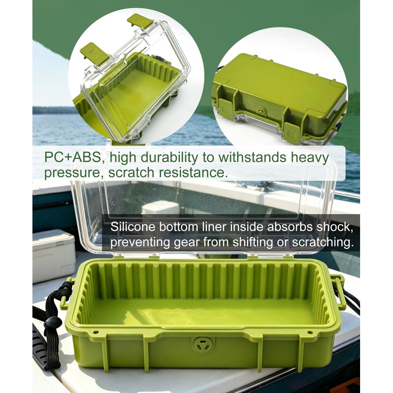 Uxwuy Waterproof Dry Box Protective Hard Case - Olive Green