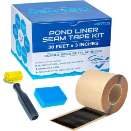 REKVEN 30Ft Butyl Seam Tape For Pond Liner Repair Heavy Duty Waterproof Eco Friendly