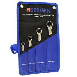 Torx/E Ratchet Spanner Wrench Set Double Ended E6 - E24 4pc Set Bergen AT482