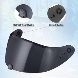 VCOROS R420 Helmet Shield -R420 Motorcycle Helmet Visor Face Shield Compatible with R420 Accessories (Black)