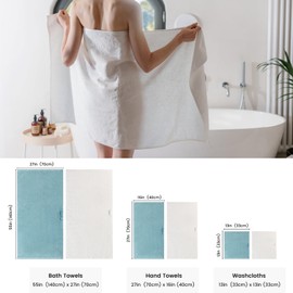 SEMAXE 6-Piece Mixed Color Towel Set (White, Purple) - 100% Cotton, Lightweight, Absorbent, Quick-Drying Bathroom Towel, Ideal for Couples and Gifts, Bath Towel, Hand Towel, and Washcloth Per Color