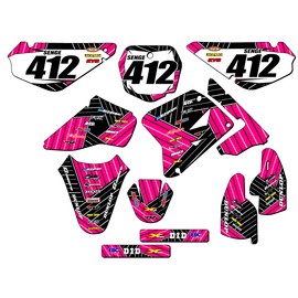 Senge Graphics Inc 2005-2023 RM 85 RACE SERIES Pink Senge Graphics Kit Compatible with Suzuki - Complete Kit With Rider I.D., 16/19