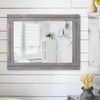 AAZZKANG Wood Framed Mirror 20"x16" Rectangular Rustic Wall Mirror Farmhouse