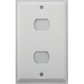 Stamped Steel Smooth White 1 Gang Wall Plate for 2 Despard Switches