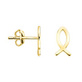 SOFIA MILANI - Women's Earrings 925 Silver - Stud Earrings as Fish, Yellow Gold, No Gemstone