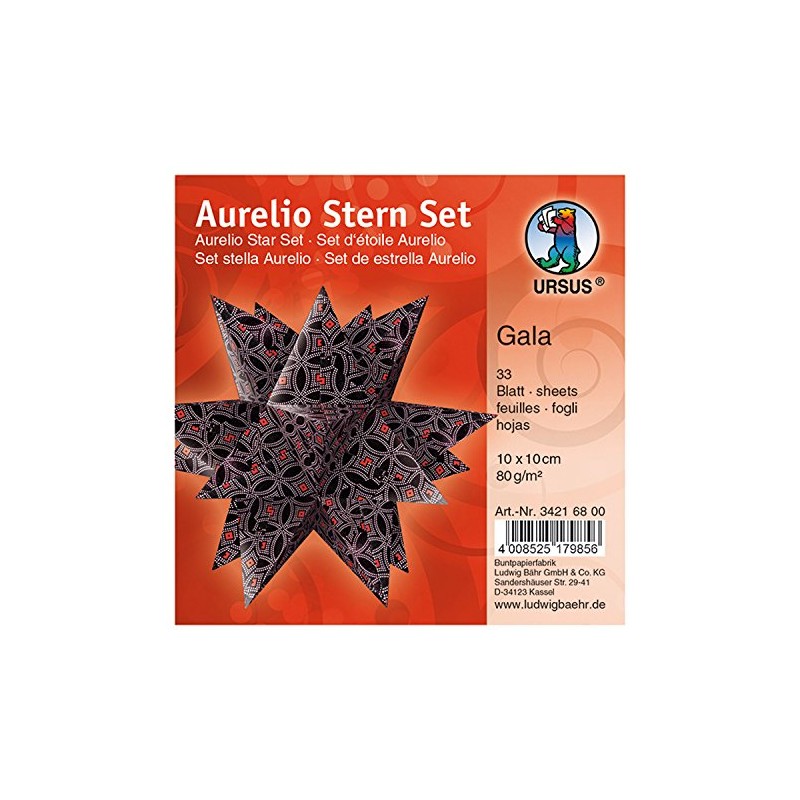 Ursus Aurelio Star Printed Folding Sheets 10 x 10 cm