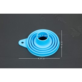 Star Elm Collapsible Silicone Funnel for Kitchen, 2 Sizes Extra Wide Mouth Non-Spill Design, Leak-Proof Oil Bottle Filler with Hanging Hole for Cooking, Gasoline, Soy Sauce, Spices (Light Blue, Large)