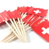 QQSD Switzerland Toothpick Flag Swiss Small Mini Cupcake Topper Flags,100
