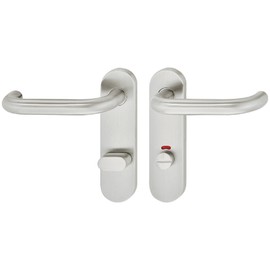 Design Door Handle Set Stainless Steel Door Handle Short Plate for Room Doors LDH 2170 Toilet Bathroom Door Handle Matte Brushed Stainless Steel 1 Set Door Handle Set 72 mm with Mounting Material