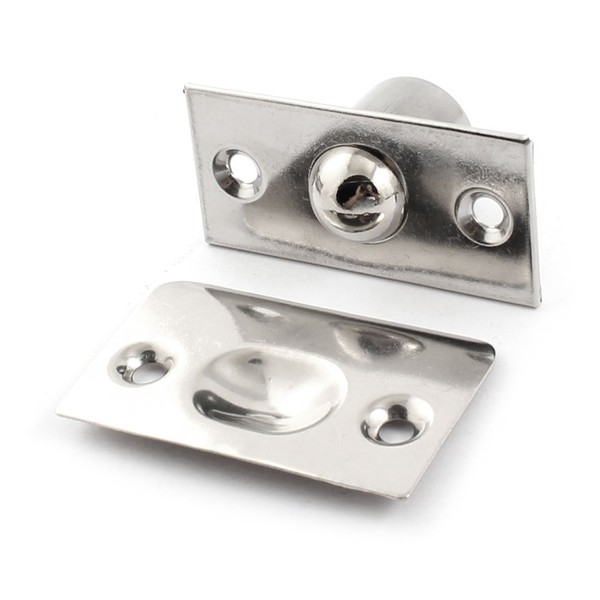 uxcell Closet Door Fitting Silver Tone Stainless Steel Ball Catch Set