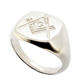 LoveSilver - Sterling Silver Mens Masonic Ring In Gift Box - Size 0