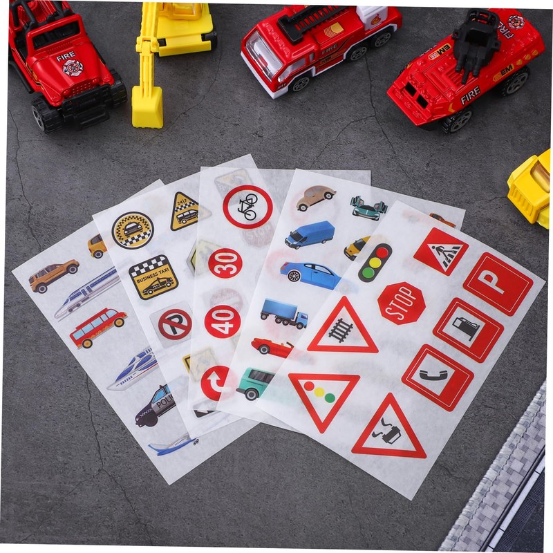 HAPINARY 1 Set Road Traffic Sign Stickers Decorative Paper Stickers