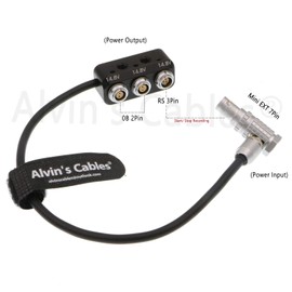 Alvin's Cables Run Stop Power Cable Arri Alexa mini 7 Pin EXT to RS 3 Pin and 2× 2 Pin 1 to 3 Power Splitter Box for ARRI ALEXA RED Teradek 11.8in/30cm