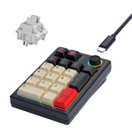 KEYCOOL K19 Teclado mecánico numérico, Teclado Bluetooth Intercambiable en Caliente de 5.0/2.4 GHz, Mini botón multifunción RGB Teclado inalámbrico para portátil Mac, Win iOS Android Gaming