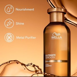 Wella Professionals ULTIMATE SMOOTH Shampoo for Dry, Dull & Frizzy Hair | For Shine & Smoothness | With Squalane & Omega 9 | Color Safe