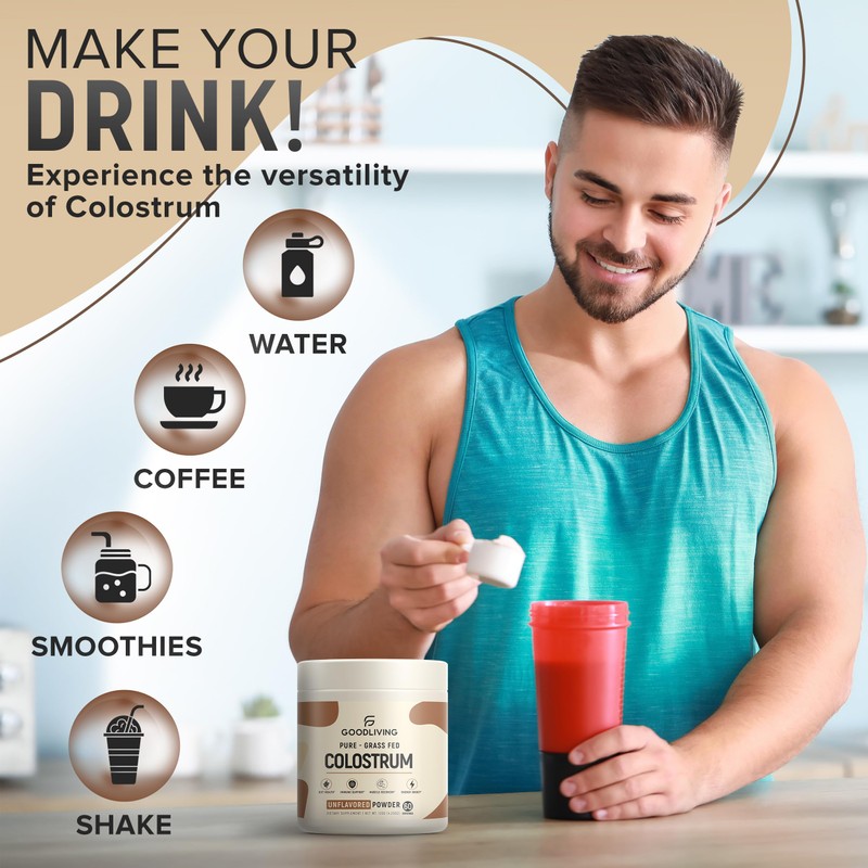GoodLiving GoodLiving Grass Fed Colostrum Powder for Immune Support, Gut