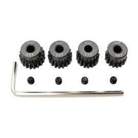 48P Pinion Gear Set Hardened 16T 17T 18T 19T 3.175mm RC Motor, 4 Pcs 48 Pitch Gears RC Upgrade Part with Hex Key