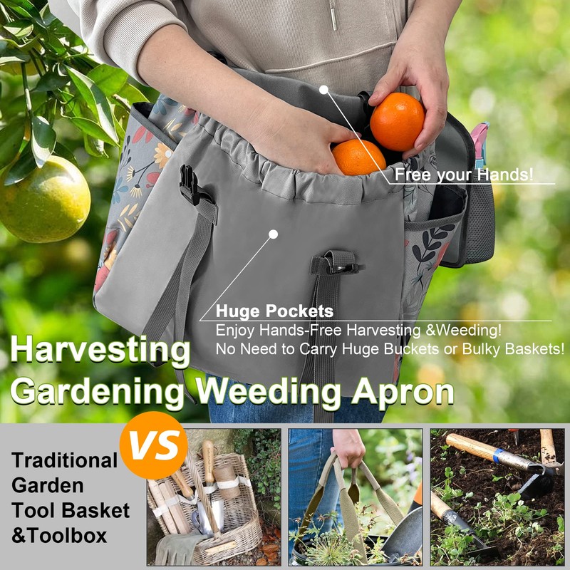 Gardening Apron Garden Tool Belt Set - Garden Apron W/Pockets